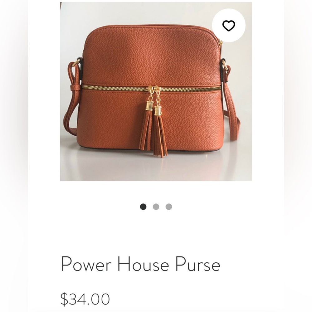 Vegan Leather Brown Crossbody Tassel Bag - Powerhouse Purse - Picture 7 of 9